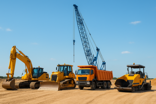 建設機械が並んでいる写真